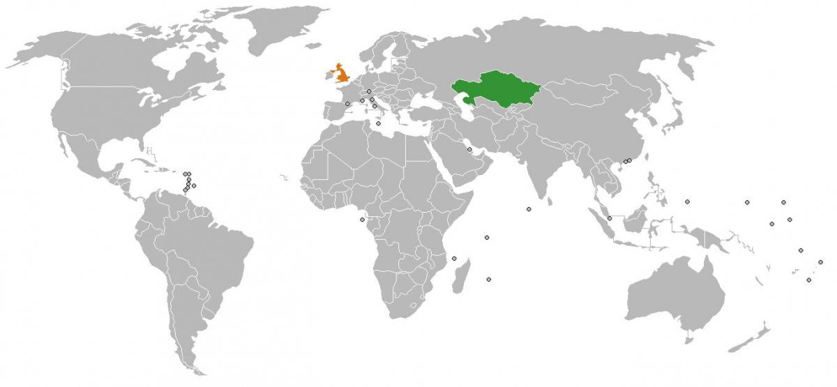 Kazahstan lokacijo na zemljevidu sveta