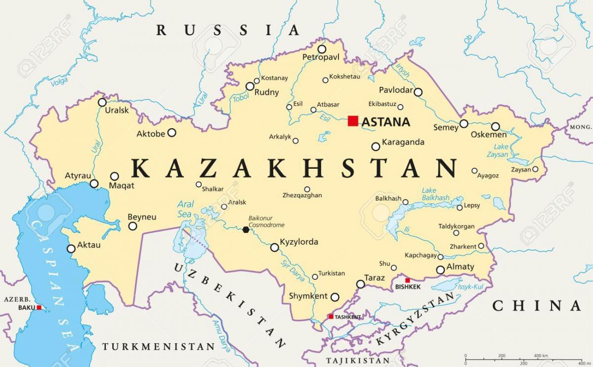 zemljevid astana Kazahstan