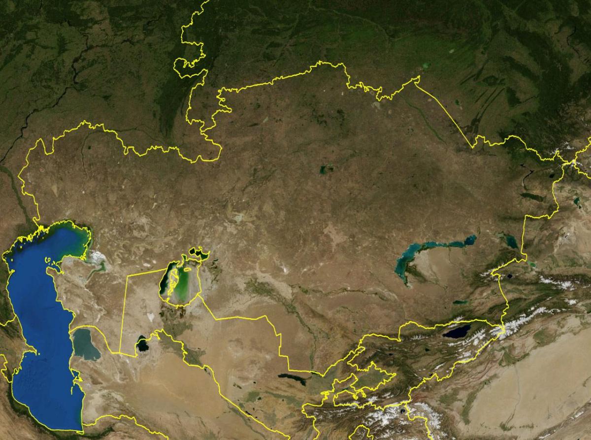 zemljevid Kazahstan topografske