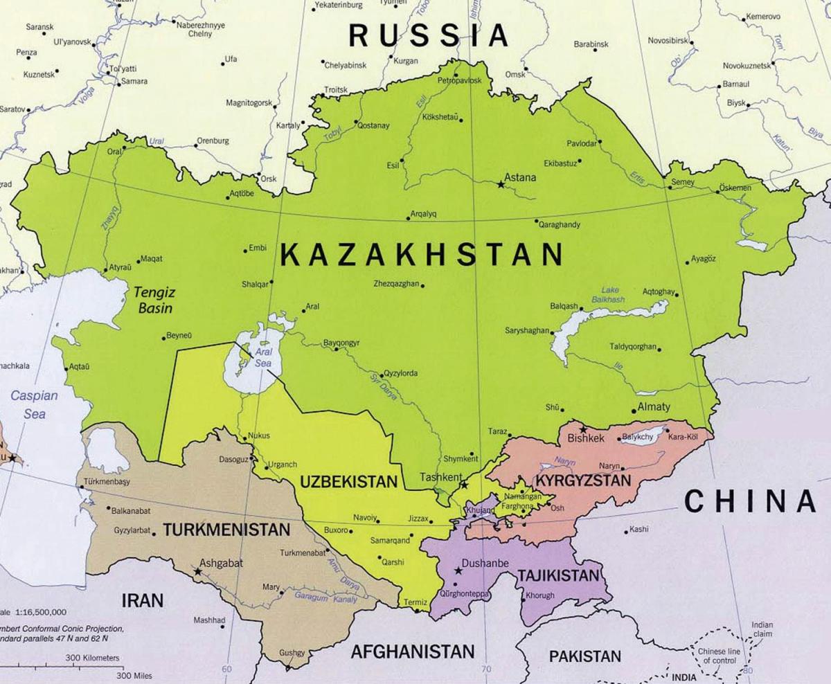zemljevid tengiz Kazahstan