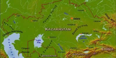 Zemljevid Kazahstan fizično