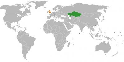 Kazahstan lokacijo na zemljevidu sveta