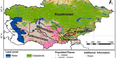 Zemljevid Kazahstan podnebje