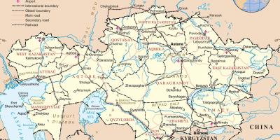 Zemljevid Kazahstan politične