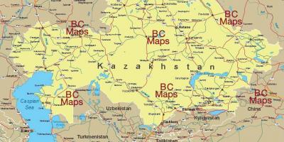 Kazahstan mest zemljevid